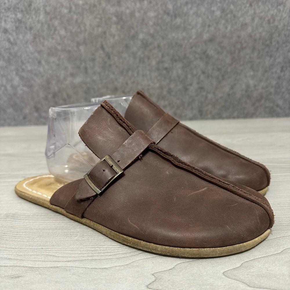 Earthing Harmony Barefoot Mules Womens 44 US 10.5 Leather Grounding Buckle Clogs